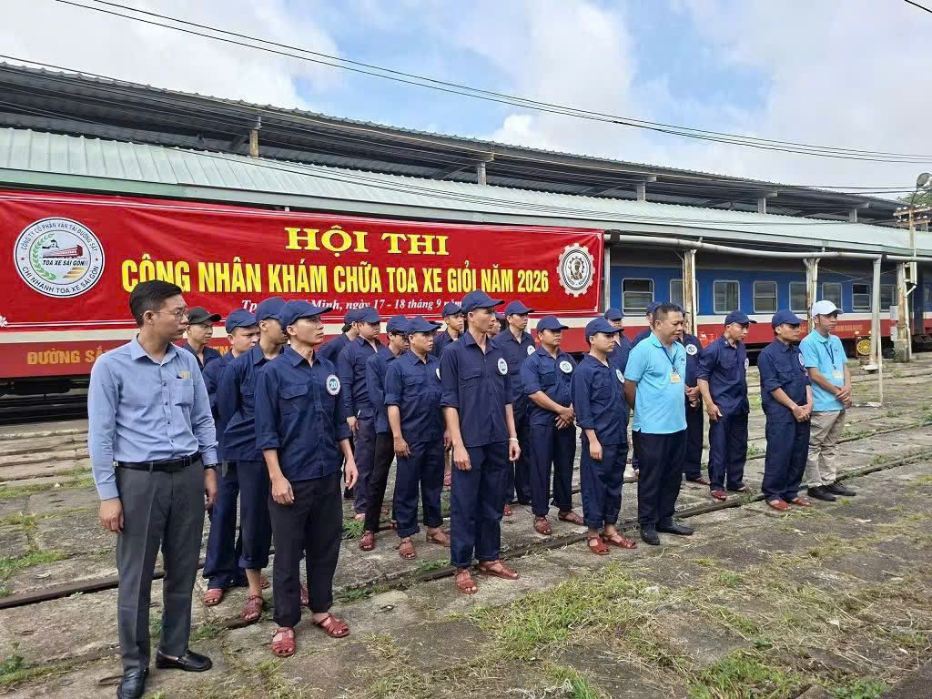 Chi nhánh Toa xe Sài Gòn tổ chức Hội thi Công nhân Khám chữa Toa xe giỏi năm 2026